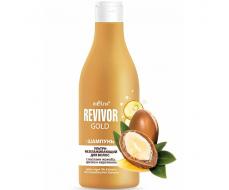 Шампунь ультраразглаживающий для волос с маслами жожоба, аргана и кератином Revivor Gold, 500 мл