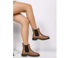 01-XKL21-137R BROWN Ботинки демисезонные женские (натуральная кожа, байка)