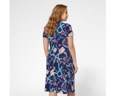 Платье, трикотаж, бирюзовый#830/009-007-657/Бирюзовый