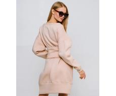 Платье #БШ1677, теплое с флисом, ремень широкий в комплекте