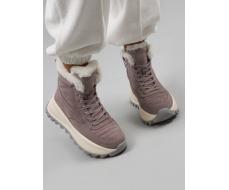 04-PAML05-2Z GRAY Ботинки зимние женские (натуральная замша, 100% шерсть, натуральный мех)