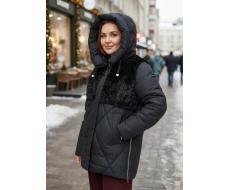 M-8800 BLACK Куртка зимняя стеганная женская (150 гр. холлофайбер)