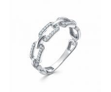 Кольцо с фианитом родированное серебро 925* 10-0937