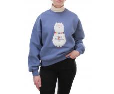 D-5627 Толстовка с высоким горлом (27% хлопок, 70% полиэстер, 3% вискоза) размер оверсайз 46-48-50