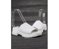08-PEXL131-1 WHITE Босоножки женские (натуральная кожа)