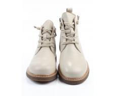 01-XKL24-056R BEIGE Ботинки демисезонные женские (натуральная кожа, байка)