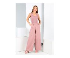 Костюм женский ДО-102 палаццо+топ пудра