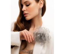 Брошь пион из органзы