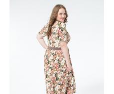 Платье, трикотаж, бежевый#795/009-010-681/Бежевый