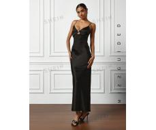 MISSGUIDED Satin Cut Out Detail Maxi Slip Dress SKU: sz2401030886871188