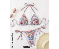 SHEIN Swim Vcay Women Vintage Floral Print Swimsuit Set, Copyright Purchased