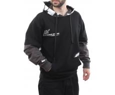 2702 BLACK/GRAY Толстовка мужская (75% хлопок, 20% полиэстер, 5% спандекс)
