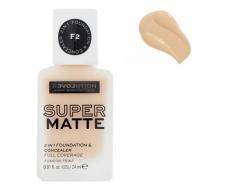 RELOVE BY REVOLUTION основа и консилер 2 в 1 Supermatte 2 in 1 Foundation & Concealer, F2, 24 мл