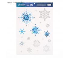 Наклейка виниловая «Волшебные снежинки»,с блестящей пластизолью, 29,7 х 42 см