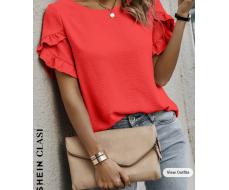 SHEIN Clasi Round Neck Solid Color Blouse SKU: sz2401024335901849