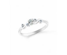 Кольцо с фианитом родированное серебро 925* 10-0258