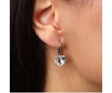 Серьги кристаллы сердца, покрытие: посеребрение, цвет кристалла: прозрачный, арт.001.598