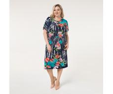 Платье, трикотаж, бирюзовый#1015/009-008-135/Бирюзовый