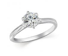 Кольцо с фианитом родированное серебро 925* 10-0256