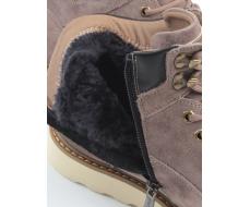 05-H50119M-3 GRAY/BROWN Ботинки зимние мужские (натуральная кожа, натуральный мех)