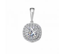 Подвеска с фианитом родированная серебро 925*