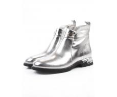 01-B48B-87C GREY/SILVER Ботинки демисезонные женские (натуральная кожа, байка)