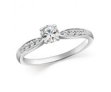 Кольцо с фианитом родированное серебро 925* 10-0260