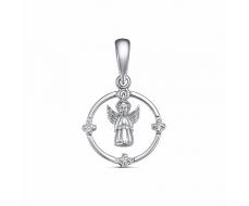 Подвеска с фианитом родированная серебро 925* 13-0748