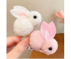 2 шт Women's Hair Accessories Cute Plush Ball Rabbit Alligator Hair Clip Girl's Hair Clip SKU: sc2312115505244201