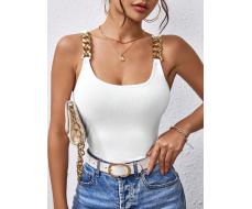 SHEIN LUNE Women's Solid Color Chain Strap Camisole Top SKU: sz2310314611037137
