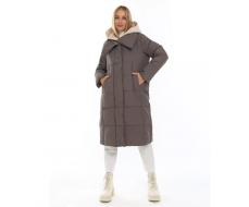 A610 GRAY Пальто зимнее женское со съемным жилетом (200 гр. био-пух)