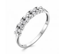 Кольцо с фианитом родированное серебро 925* 10-0697