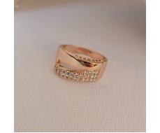 Кольцо 19 р ювелирная бижутерия коллекция Дубай покрытие позолота вставка фианит цвет прозрачный