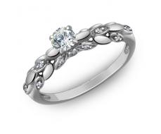 Кольцо с фианитом родированное серебро 925* 10-0132