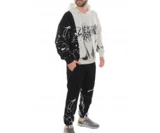 2608/7325 WHITE/BLACK Костюм спортивный мужской (75% хлопок, 20% полиэстер, 5% спандекс)