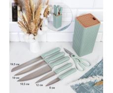 Набор кухонных ножей на подставке 7 предметов / YX-171 /уп 20/