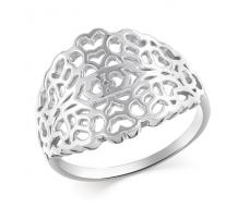 Кольцо родированное серебро 925* 10-0091