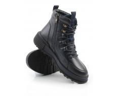 05-AW1008-2M DK. BLUE Ботинки зимние мужские (натуральная кожа, натуральный мех)