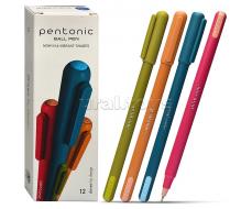 Ручка шариковая Pentonic Color синий 0,7 мм ассорти кругл. корп. игольчатый наконечник