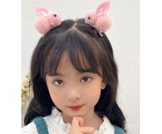 2 шт Women's Hair Accessories Cute Plush Ball Rabbit Alligator Hair Clip Girl's Hair Clip SKU: sc2312115505244201