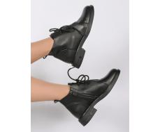 01-M43-18 BLACK Ботинки демисезонные женские (натуральная кожа)