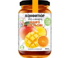 Конфитюр низкокалорийный без сахара Манго Апельсин 340 гр.