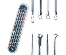 4pcs/Set Acne Removal Kit, Blackhead Remover Tool Set, Pimple Extractor, Blemish Treatment, Clean Pores, Needle/Hook SKU: sb2312220907788185