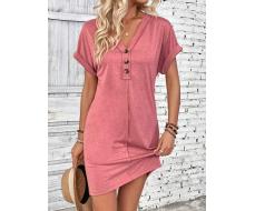 SHEIN LUNE Women's Batwing Sleeve V-Neck Dress SKU: sz2311181469499086