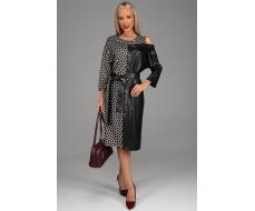 Платье Селина (экокожа/чёрный)