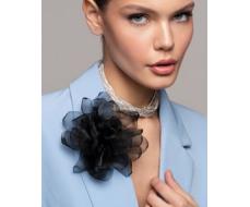 Брошь пион из органзы