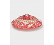 Блинница узбекская Риштанская Керамика «Цветы», d=24 см, керамика, красная