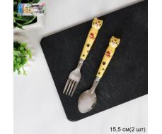 Столовые приборы 2 предмета / YLL-364 /уп 288/ Киска