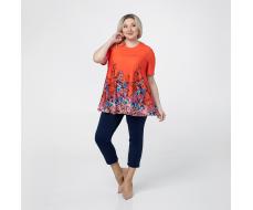 Костюм, трикотаж, туника, бриджи, оранжевый#2148/009-016-572/Оранжевый