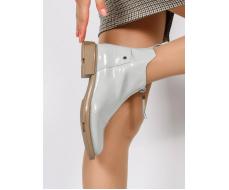 01-M43-9 GRAY/LT. BLUE Ботинки демисезонные женские (натуральная кожа)